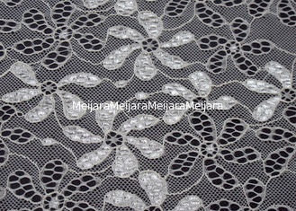 China Nilón del 90% del + tela elástico del cordón de la flor 10% Spandex para la camisa de dormir CY-LW0795 proveedor