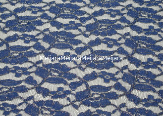 China Azul metálico respetuoso del medio ambiente de la tela del cordón, tela de nylon CY-LW0791 del cordón del algodón proveedor