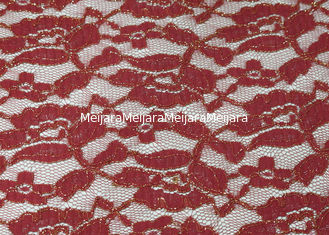 China Tela metálica roja estirable del cordón para el SGS del vestido de boda CY-LW0791 proveedor