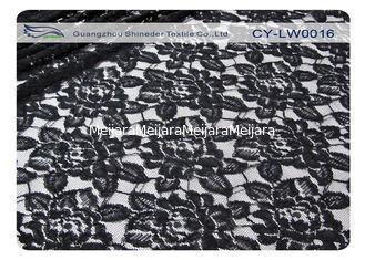 China Tela de nylon del cordón del algodón negro de la flor, nilón del 65% del + algodón CY-LW0016 35% proveedor