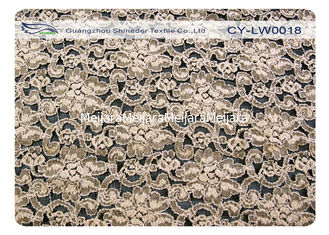 China Encogimiento anti elegante CY-LW0018 de la flor del algodón de la tela de nylon elástico del cordón proveedor