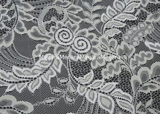 China Floral blanco de la tela de nylon popular elegante del cordón para el vestido de boda proveedor