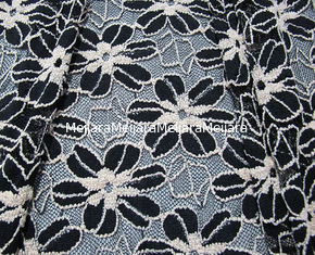 China Negro/blanco hizo punto la tela elástico del cordón para señora Garment Sunflower Pattern CY-DK0008 proveedor