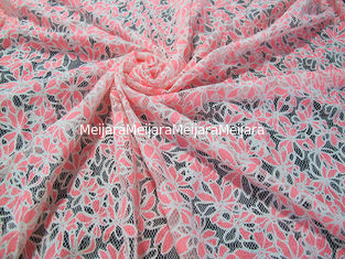 China Coloreado por todo tela del cordón del poliéster del algodón con el cordón de la flor de la quemadura proveedor