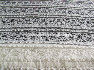 China Tela respetuosa del medio ambiente del spandex de algodón del encaje elástico, ajuste elástico beige CY-LW0220 del cordón proveedor