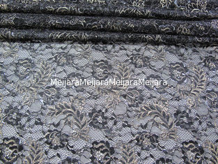 China Azul metálico de la tela del cordón del vintage, tela floral de nylon SYD-0002 del cordón de Tulle proveedor
