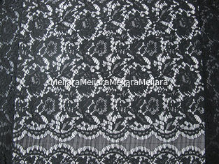 China Encogimiento-Resistente hecha punto floral de la tela atada de nylon negra del cordón proveedor