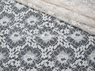 China Blanco de nylon de la tela del cordón del algodón floral respetuoso del medio ambiente para SGS BV de la ropa interior SU proveedor