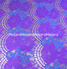 China tela de nylon del cordón del algodón floral de la anchura del 150CM púrpura/blanca/negro para el vestido de las señoras proveedor