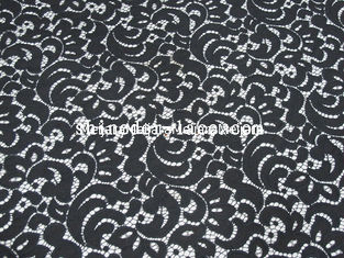 China AZO amistoso SYD-0036Z de teñido libre de Eco de la flor del algodón de la tela de nylon negra del cordón proveedor