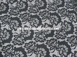 China Diseño simple del hueco de la flor del algodón de la tela de nylon negra del cordón para la ropa SYD-0174 proveedor