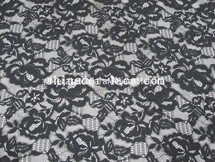 China Diseño floral único suave SYD-0177 de Handfeel del algodón de la tela de nylon negra del cordón proveedor