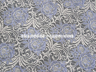 China Diseño floral grande del algodón del cordón del rayón de nylon purpúreo claro y blanco de la tela para la moda SYD-0183 proveedor