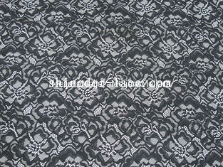China Tela del encaje elástico del negro del diseño de Custume por todo la flor para las mujeres SYD-0184 proveedor