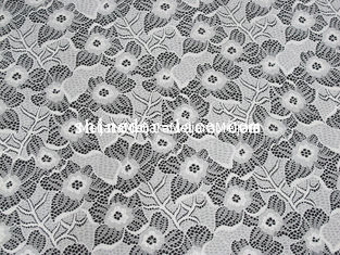 China Tela de nylon blanca del encaje elástico de Spandex con el diseño floral para la ropa SYD-0186 proveedor