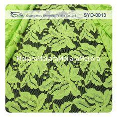 China Tela de nylon del cordón del cordón del algodón verde y negro para señora Garment, modelo de la hoja proveedor