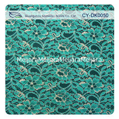 China Tela metálica verde del cordón del guipur, cordón de nylon de la flor de la tela de algodón proveedor