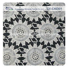 China Tela bordada floral del cordón, cordón horneado a la crema y con pan rallado organza del algodón para señora Dress proveedor