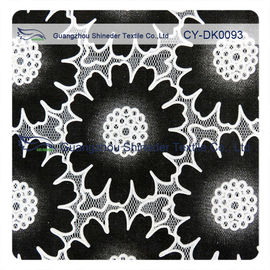 Tela floral negra grande del cordón del algodón de la moda, poliéster del algodón el 50% del 50% proveedor