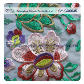 Eco - floral amistoso de la tela del cordón del algodón bordado con la anchura del 120cm proveedor