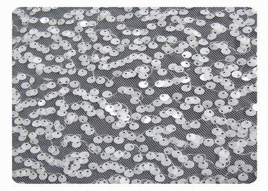 Tela moldeada respetuosa del medio ambiente del cordón con las lentejuelas brillantes blancas CY-XP0003 proveedor