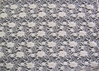 El blanco estándar ecológico cepilló la tela del cordón para el vestido de boda, bordada proveedor