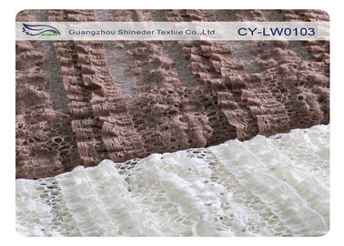Tela amistosa del encaje elástico del algodón de Eco para el vestido, ropa CY-LW0103 Encogimiento-Resistente proveedor