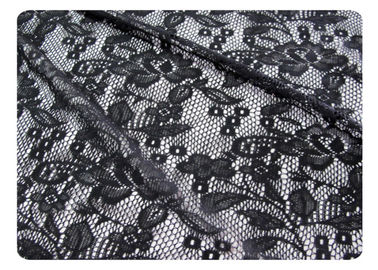 Tela 100% del cordón del poliéster del negro para la camisa de dormir, ropa interior CY-CT8562 proveedor