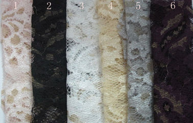 Tela metálica elástica del cordón de la ropa interior/tela atada del cordón del telar jacquar proveedor
