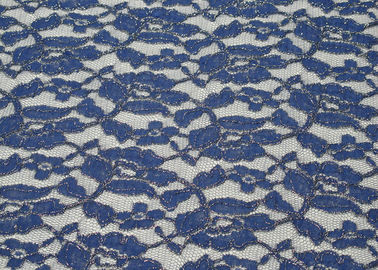 Azul metálico respetuoso del medio ambiente de la tela del cordón, tela de nylon CY-LW0791 del cordón del algodón proveedor