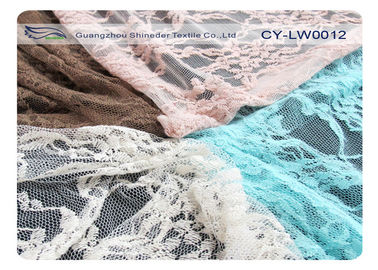 Tela de malla de nylon horneada a la crema y con pan rallado artículo del cordón del algodón, tela CY-LW0012 del cordón de la ropa interior proveedor