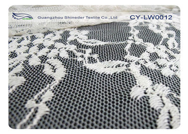 tela horneada a la crema y con pan rallado nilón del cordón del algodón de la anchura del 150cm para los vestidos de boda CY-LW0012 proveedor