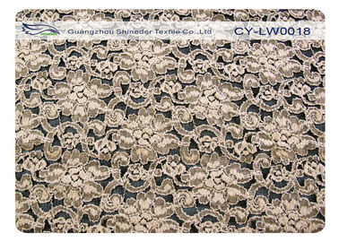 Encogimiento anti elegante CY-LW0018 de la flor del algodón de la tela de nylon elástico del cordón proveedor