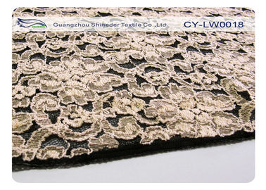 Encogimiento anti elegante CY-LW0018 de la flor del algodón de la tela de nylon elástico del cordón proveedor