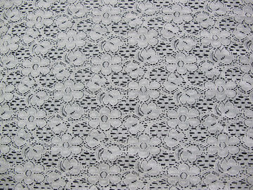 Tela de nylon del cordón del algodón floral de marfil con el teñido libre del AZO para señora Dress CY-DK0029 proveedor