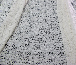 Tela de nylon del cordón del algodón floral de marfil con el teñido libre del AZO para señora Dress CY-DK0029 proveedor
