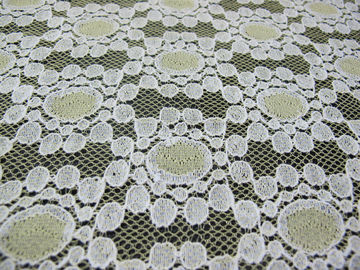 Floral de nylon del punto de la tela del cordón del algodón amarillo suave hecho punto para el vestido CY-DK0034 del cordón proveedor