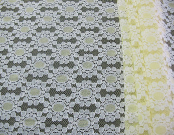 Floral de nylon del punto de la tela del cordón del algodón amarillo suave hecho punto para el vestido CY-DK0034 del cordón proveedor