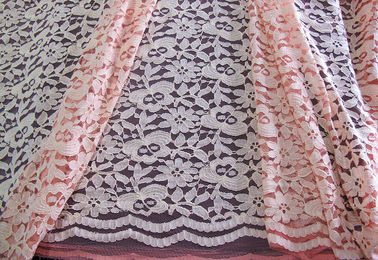 Rosa de nylon de la tela de malla del cordón del algodón respetuoso del medio ambiente anchura CY-DK0025 del 145CM - del 150CM proveedor