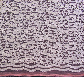 Rosa de nylon de la tela de malla del cordón del algodón respetuoso del medio ambiente anchura CY-DK0025 del 145CM - del 150CM proveedor