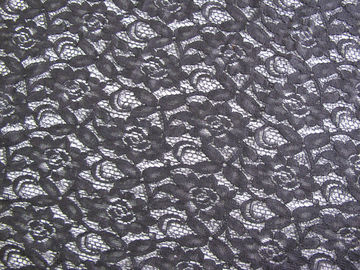 tela de nylon CY-LW0032 hecho punto negro del cordón del algodón soluble en agua del 150cm proveedor