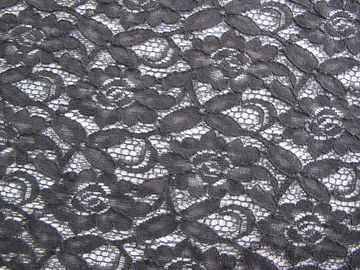 tela de nylon CY-LW0032 hecho punto negro del cordón del algodón soluble en agua del 150cm proveedor