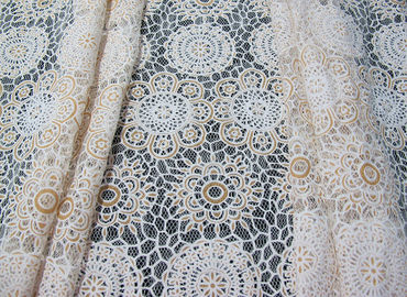 Cordón geométrico grueso de la quemadura del algodón del poliéster de la tela blanca del cordón para la decoración del vestido (CY-DK0023) proveedor
