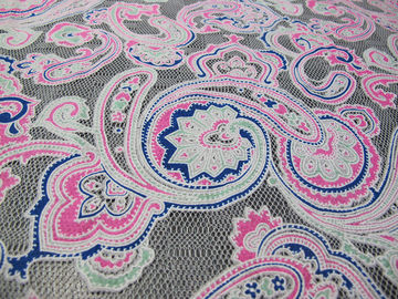 Cordón impreso coloreado de la quemadura de la malla del algodón de la tela del cordón del poliéster de las técnicas de Eco-teñido (CY-DK0042) proveedor
