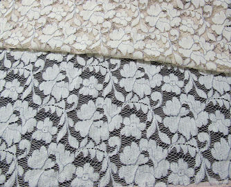 Material elástico gris del cordón del cordón/tela de algodón de nylon viscosa floral CY-DK0011 proveedor