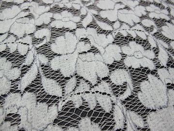 Material elástico gris del cordón del cordón/tela de algodón de nylon viscosa floral CY-DK0011 proveedor