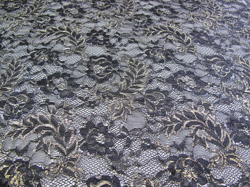 Azul metálico de la tela del cordón del vintage, tela floral de nylon SYD-0002 del cordón de Tulle proveedor