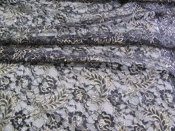 Azul metálico de la tela del cordón del vintage, tela floral de nylon SYD-0002 del cordón de Tulle proveedor