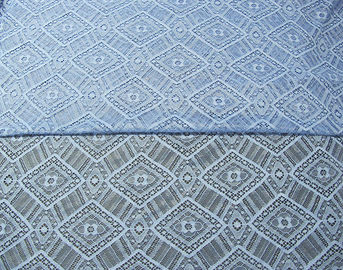 Malla de nylon de la tela del cordón del algodón geométrico del azul real para la camisa de dormir SYD-0004 proveedor