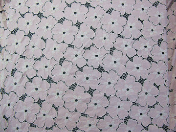 Tela de nylon del cordón del algodón pesado floral/tela blanca SYD-0005 del encaje elástico proveedor